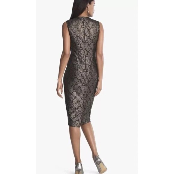 White House Black Market Lace Sleeveless Sheath Dress 10 Fits 8 - Picture 2 of 7